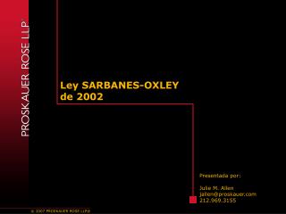 Ley SARBANES-OXLEY de 2002