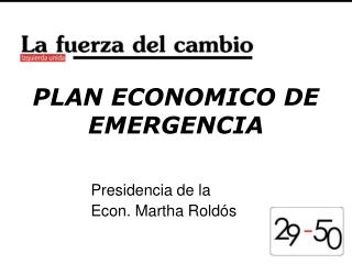 PLAN ECONOMICO DE EMERGENCIA