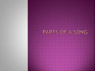 Parts of a song