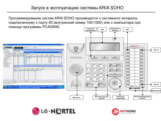 Запуск в эксплуатацию системы ARIA SOHO