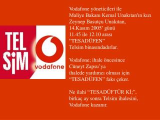 Vodafone yöneticileri ile Maliye Bakanı Kemal Unakıtan'ın kızı Zeynep Basutçu Unakıtan,