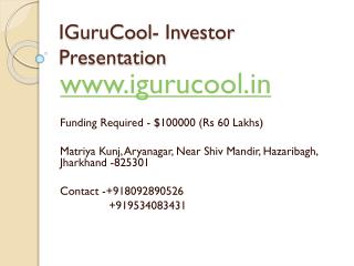IGuruCool- Investor Presentation