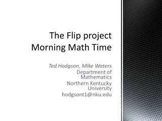 The Flip project Morning Math Time