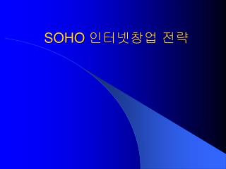 SOHO 인터넷창업 전략