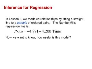 Inference for Regression