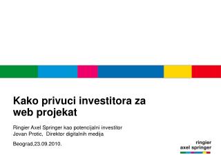 Kako privuci investitora za web projekat