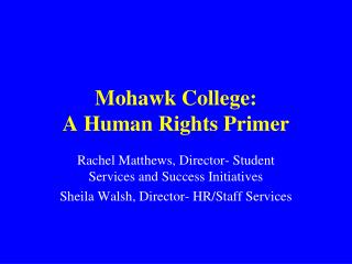 Mohawk College: A Human Rights Primer
