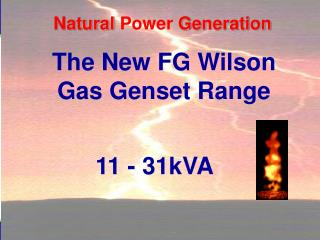 The New FG Wilson Gas Genset Range