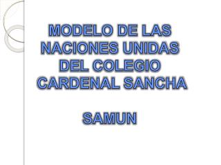 MODELO DE LAS NACIONES UNIDAS DEL COLEGIO CARDENAL SANCHA SAMUN