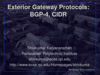 Exterior Gateway Protocols: BGP-4, CIDR