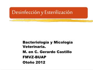 Bacteriología y Micología Veterinaria. M. en C. Gerardo Castillo FMVZ-BUAP Otoño 2012