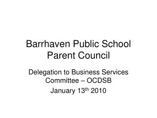 Barrhaven Public School Parent Council