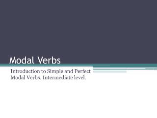 Modal Verbs