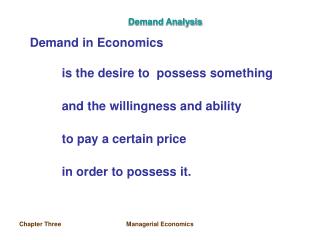 Demand Analysis