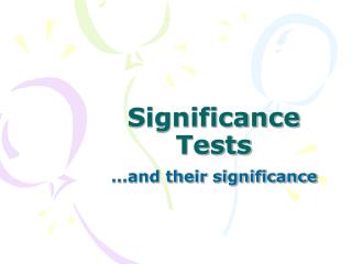 Significance Tests
