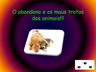 O abandono e os maus tratos dos animais!!!