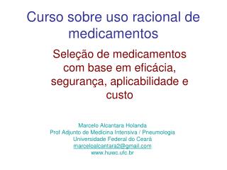 Curso sobre uso racional de medicamentos