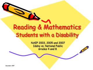 Reading &amp; Mathematics Students with a Disability