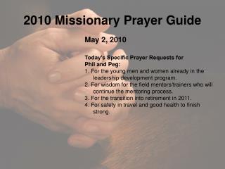2010 Missionary Prayer Guide