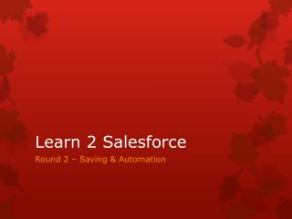 Learn 2 Salesforce