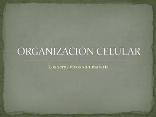 ORGANIZACION CELULAR