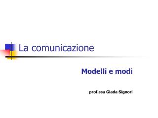 La comunicazione