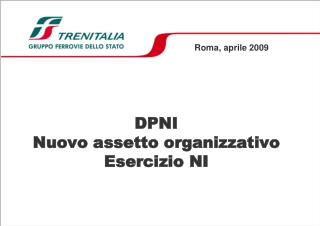 DPNI Nuovo assetto organizzativo Esercizio NI