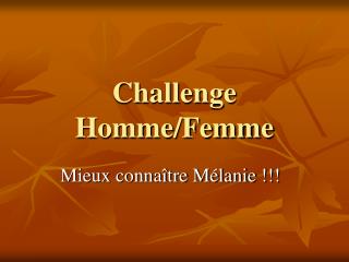 Challenge Homme/Femme