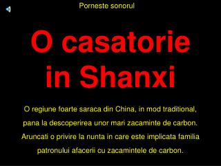 O casatorie in Shanxi