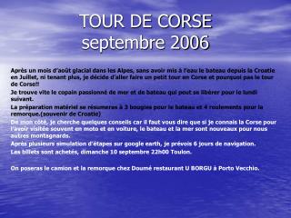 TOUR DE CORSE septembre 2006