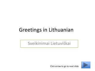 Greetings in Lithuanian
