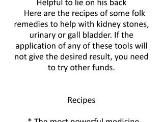 Folk Remedies for kidney stones