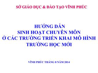 SỞ GIÁO DỤC &amp; ĐÀO TẠO VĨNH PHÚC