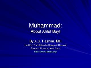 Muhammad: About Ahlul Bayt