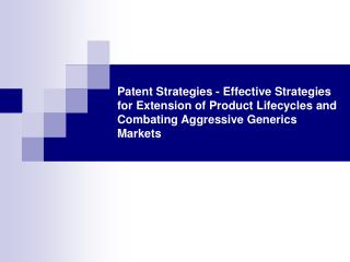 Patent Strategies