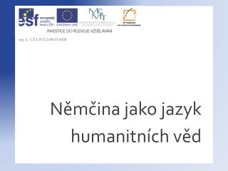 Němčina jako jazyk humanitních věd