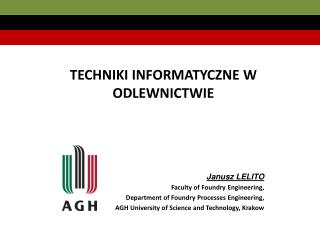 TECHNIKI INFORMATYCZNE W ODLEWNICTWIE