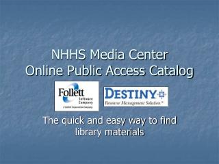 NHHS Media Center Online Public Access Catalog