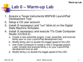 Lab 0 – Warm-up Lab