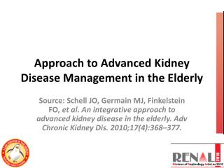 Approach to Advanced Kidney Disease Management in the Elderly