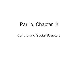 Parillo, Chapter 2