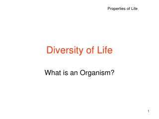 Diversity of Life