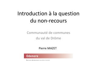 Introduction à la question du non-recours