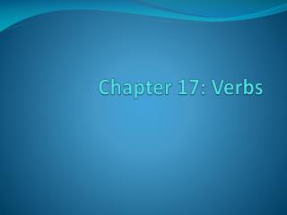 Chapter 17: Verbs