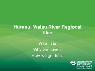Hurunui Waiau River Regional Plan