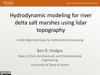 Hydrodynamic modeling for river delta salt marshes using lidar topography