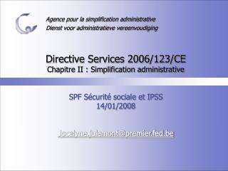 Agence pour la simplification administrative Dienst voor administratieve vereenvoudiging