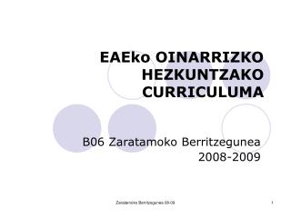 EAEko OINARRIZKO HEZKUNTZAKO CURRICULUMA