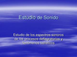 Estudio de Sonido