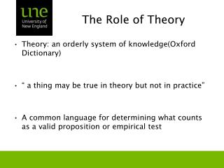 The Role of Theory